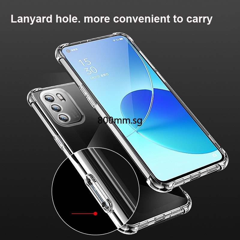 Ốp Điện Thoại Silicone Trong Suốt Cho OPPO A17 Reno 8 7Lite 5G 4G Pro SE 6 6Z 5 4 3Pro 5G 4G A94 A74 A54 A96 A76 A95 A93 A73 A53 A92 A72 A52 A16 A15 A15s Bìa