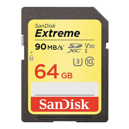 Thẻ nhớ Máy Ảnh SD SanDisk Extreme U3 4K 90MB/s 64GB -> 16GB . Tốc độ cao