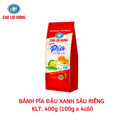 TÚI 4 CÁI,BÁNH PÍA ĐẬU XANH SẦU RIÊNG TRỨNG XÂY 400G DATE MỚI NHẤT, BÁNH PÍA SÓC TRĂNG ĐẶC BIỆT_Cao Lợi Hưng