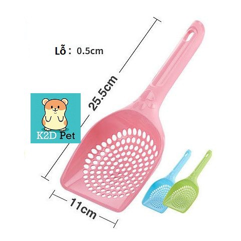 Xẻng lọc cát, thìa lọc cát cho hamster, Guinea Pig (bọ ú, chuột lang), chó, mèo, thỏ, sóc, chinchilla loại 25x11cm