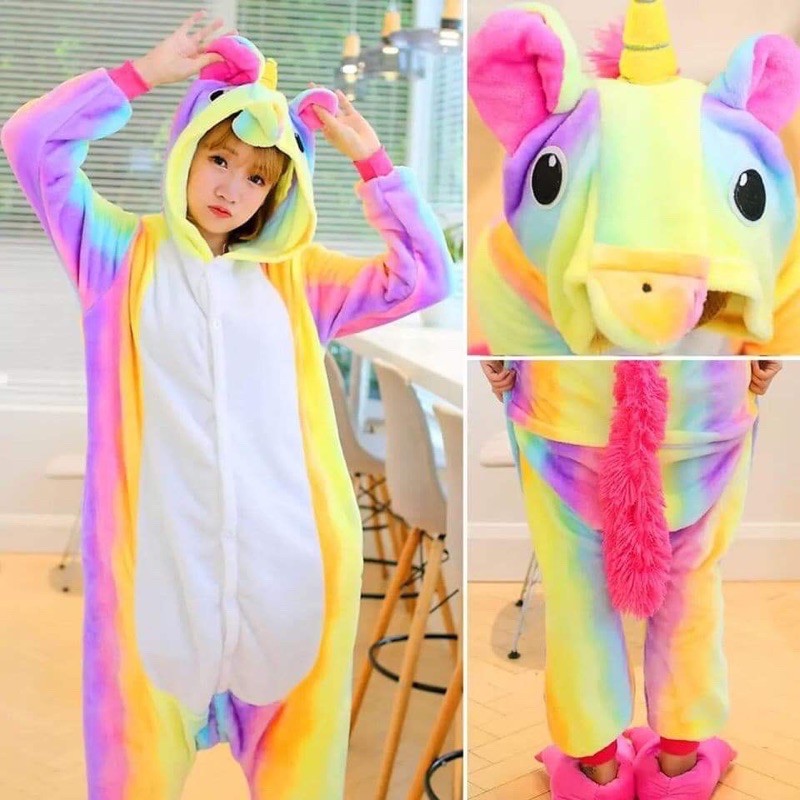 bộ đồ thú kì lân unicorn hologram, bộ đồ thú kì lân