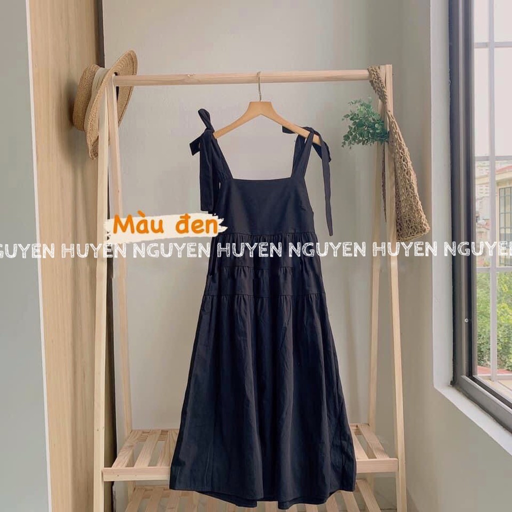 Đầm nữ 2 dây babydoll thắt nơ lên dáng cực xinh( HÀNG CÓ SẴN)