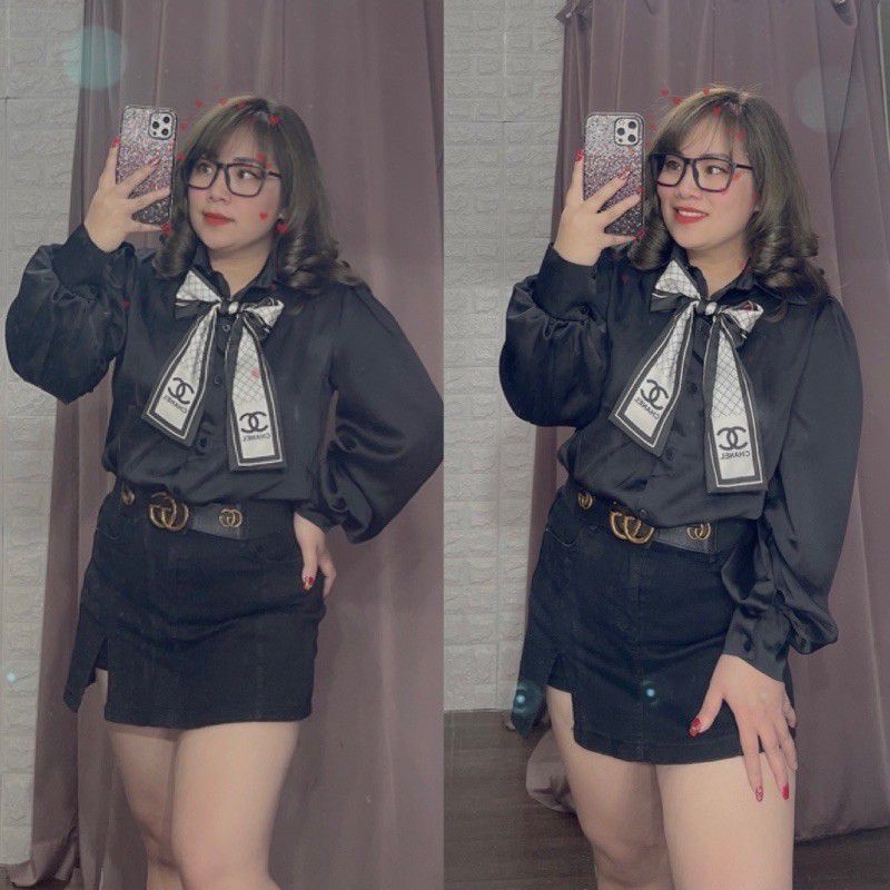 [HÀNG LOẠI 1] 55-90kg Bigsize ÁO SƠ MI CHÀ NEO NƠ ĐÍNH NGỌC CAO CẤP