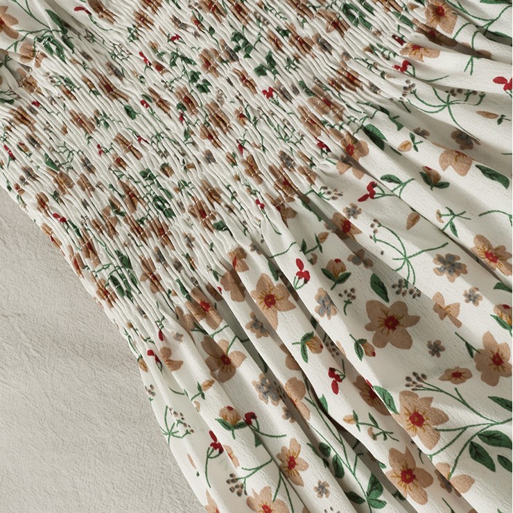 Váy Hai Dây Hoa Nhí Bản To Chun Lưng Hàng Quảng Quảng Châu V07 Kèm Ảnh Thật