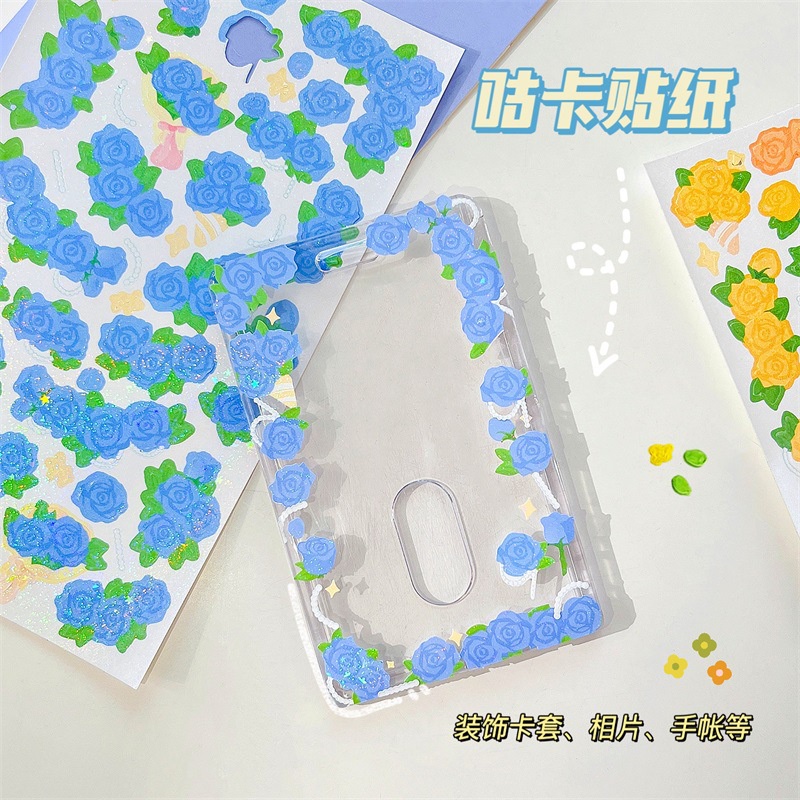 Miếng Dán Trang Trí Hình Hoa Màu Laser Dễ Thương Dành Cho Nữ