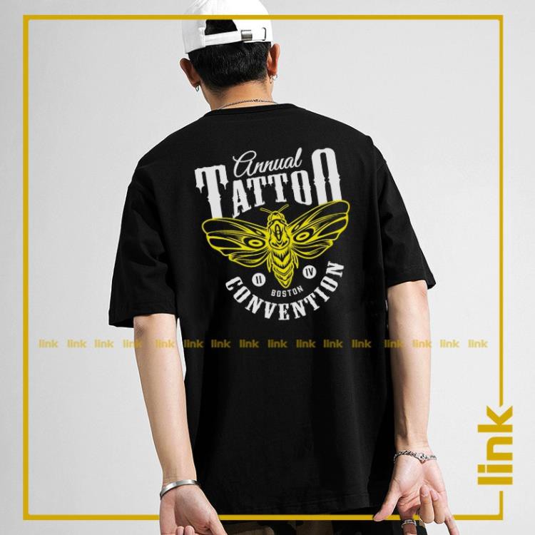 SALE- Áo thun TATTOO ngài độc lạ tay lỡ form rộng ( Đen, Trắng ) - cực HOT