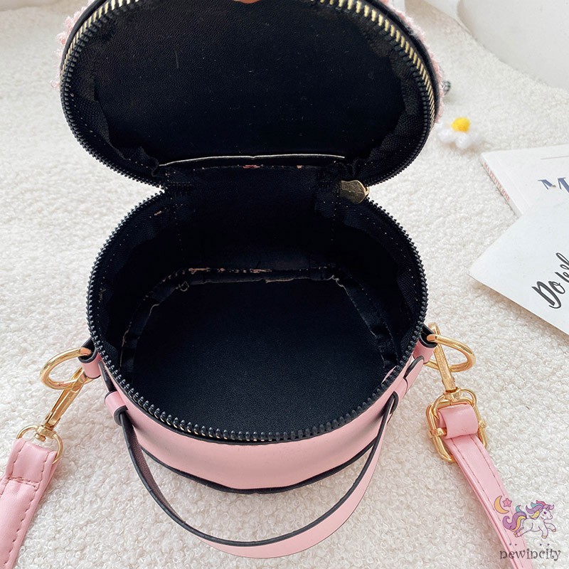 Túi Đeo Chéo Thiết Kế Trang Trí Quả Cherry Nhồi Bông Phong Cách Hàn Quốc Cho Bé