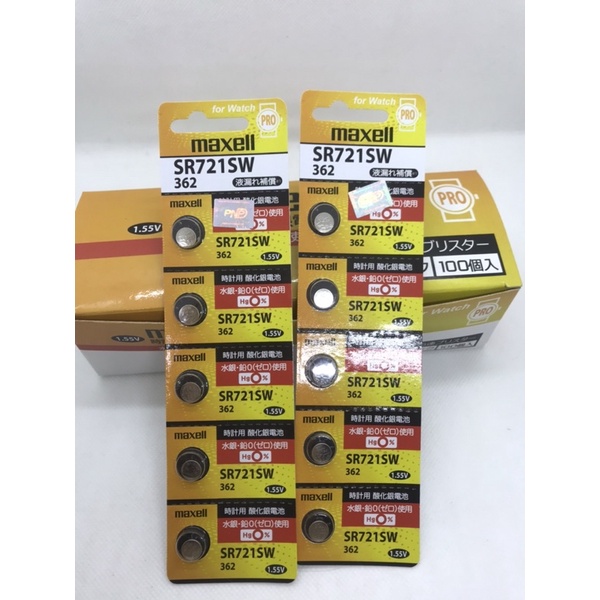Pin đồng hồ SR721SW, 721, 362 Maxell PRO Nội Địa Nhật 1,55V Lithium