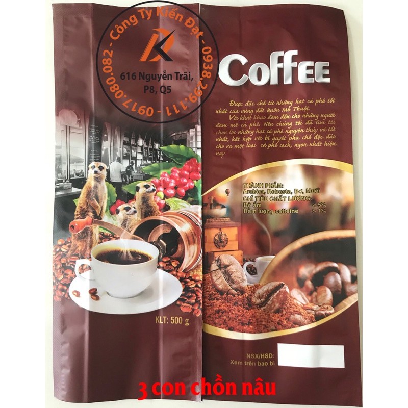 1kg túi đựng cà phê mẫu in sẳn