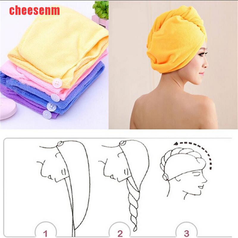 (Hàng Mới Về) Khăn Quấn Làm Khô Tóc Bằng Sợi Microfiber