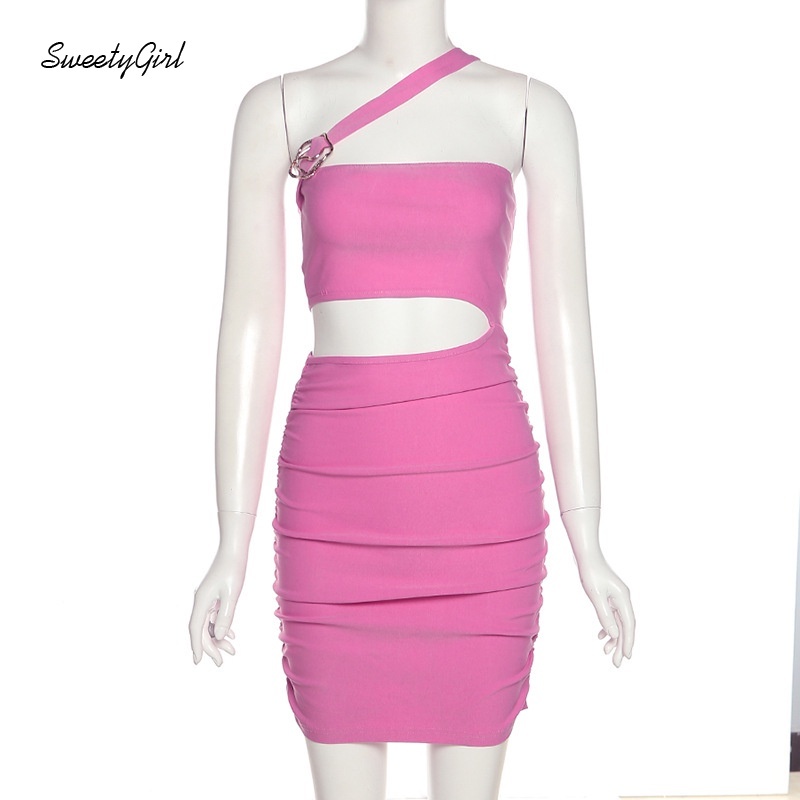 Đầm mini hai dây ôm dáng màu sắc trơn gợi cảm cho nữ