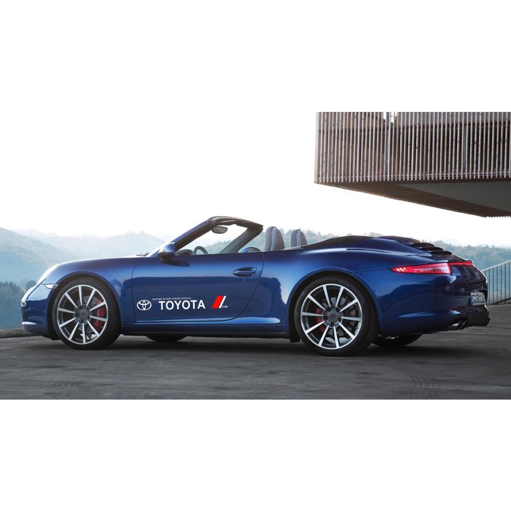 Set 2 Miếng Dán Logo Trang Trí Cửa Xe Hơi Toyota Wish Vios Camry Corolla RAV4