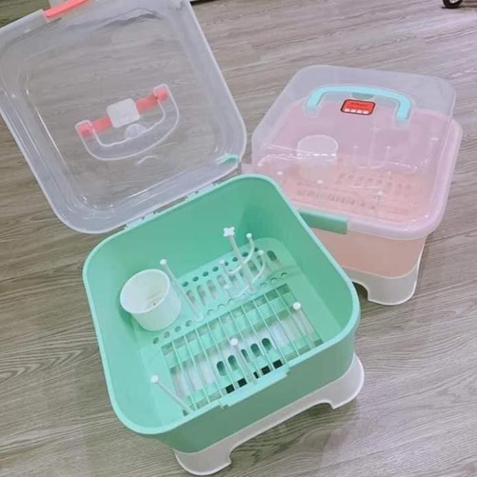 Hộp đựng úp bình sữa ByBaby có khay đựng nước, nắp đậy chống bụi an toàn sạch sẽ