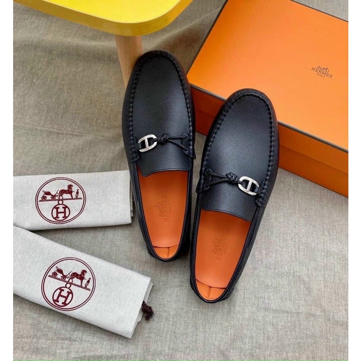 Giày lười không dây moca nam da bò nguyên tấm cao cấp.