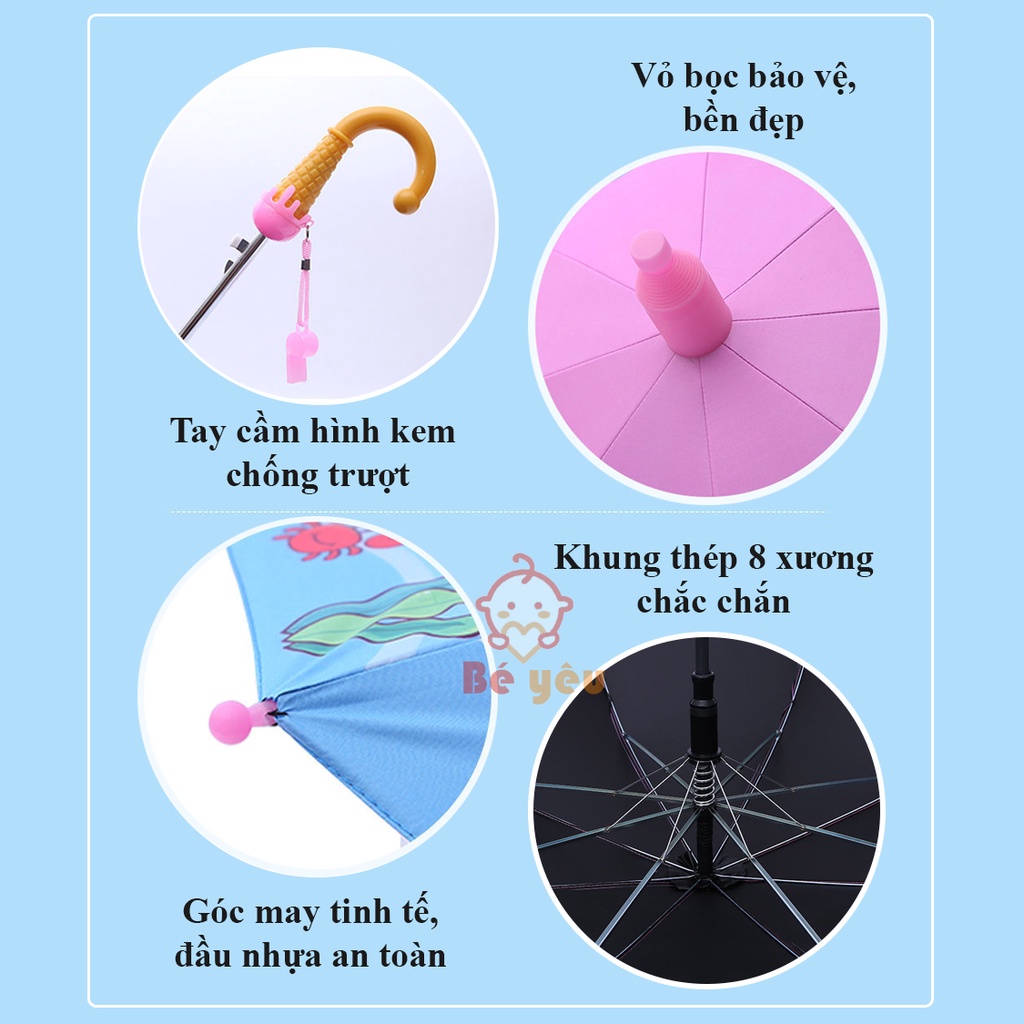 Ô dù đi nắng che mưa họa tiết Nàng Tiên Cá màu hồng siêu xinh cho bé gái - Ô dù trẻ em cao cấp