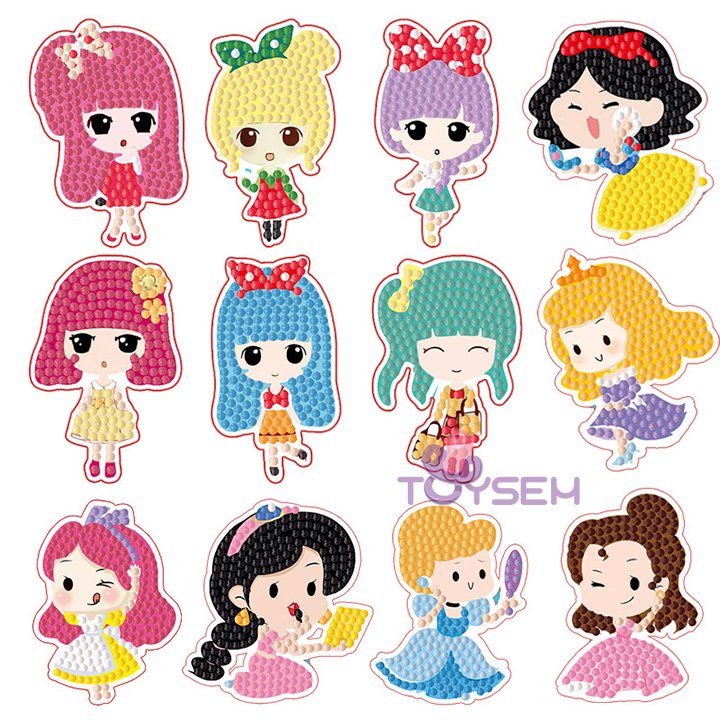 Combo 12 tranh tô hạt màu toysem tập vẽ cho bé từ 3 tuổi - Quà tặng sinh nhật cho trẻ em