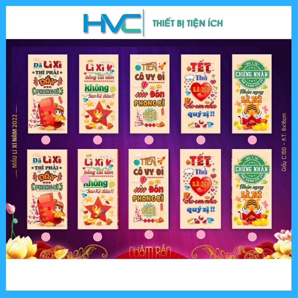 Set 50 bao lì xì 2022 , lì xì đẹp , lì xì tết 2022 đẹp , lì xì giá rẻ ngày tết theo yêu cầu