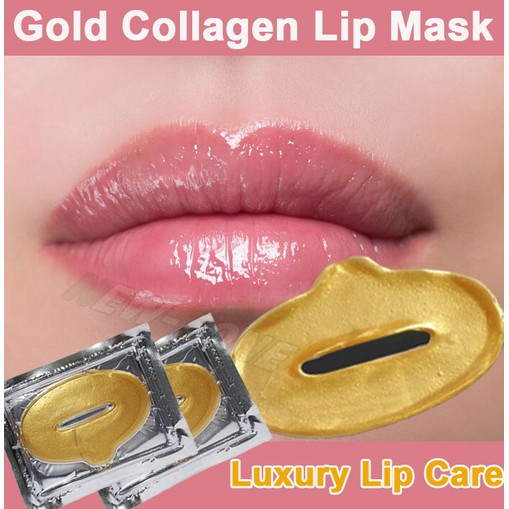 (hàng Mới Về) Mặt Nạ Môi Collagen Màu Vàng Đồng