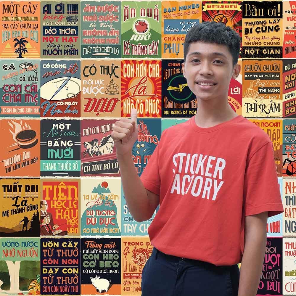 POSTER decal tranh decor dán tường Ca Dao Tục Ngữ khổ A4 1023