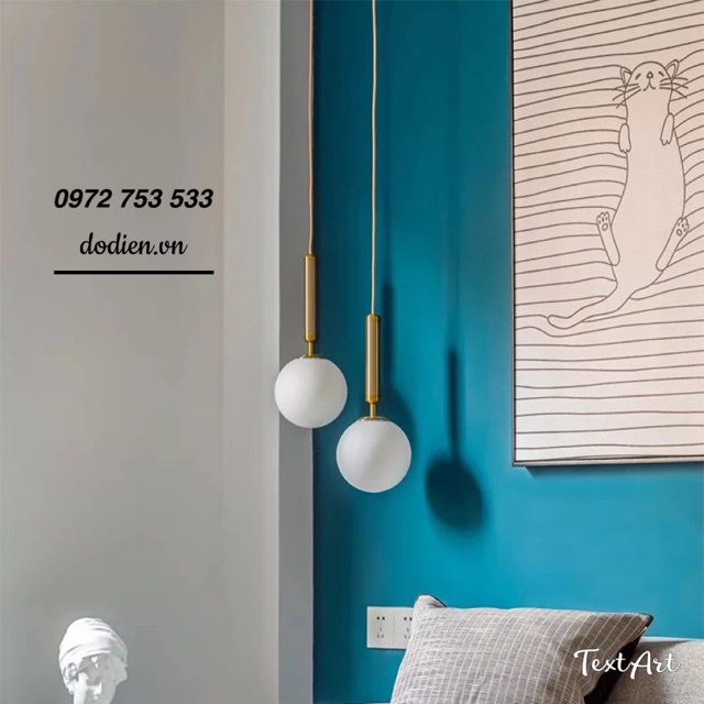 Đèn thả thuỷ tinh tab đầu giường dây 2m hiện đại, đèn Bắc Âu T016 đèn decor