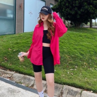 Set sơ mi 3 món xanh lá quần legging đùi BN280