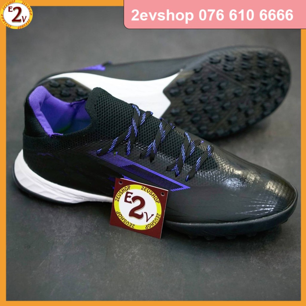 Giày đá bóng nam cỏ nhân tạo 𝐗 𝐒𝐩𝐞𝐞𝐝𝐟𝐥𝐨𝐰.𝟏 Đen đế mềm, giày đá banh thể thao hot trendy - 2EVSHOP