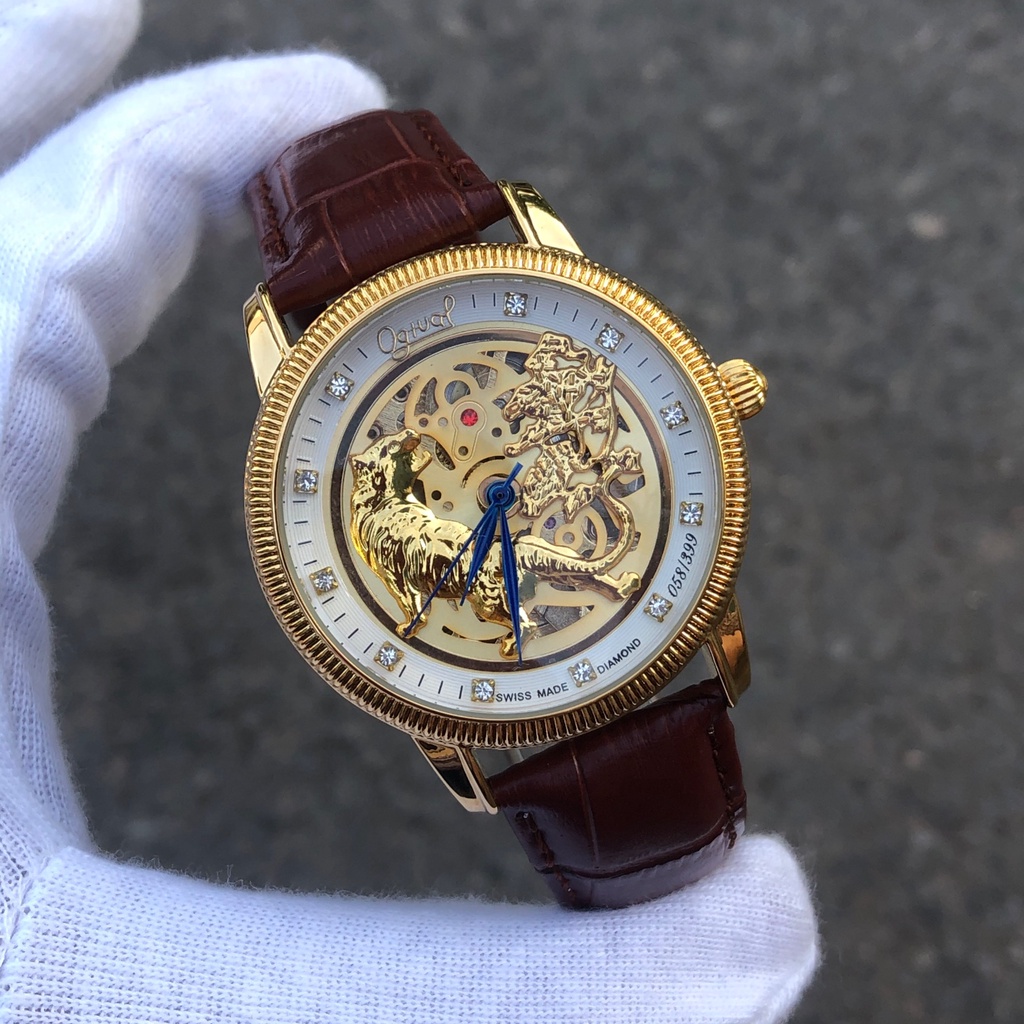 Đồng hồ nam automatic - đồng hồ ogival bát mã truy phòng full box