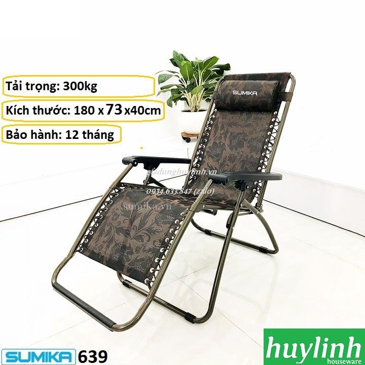 Ghế xếp gấp thư giãn Sumika 639 - Rộng 73cm - Tải trọng 300kg