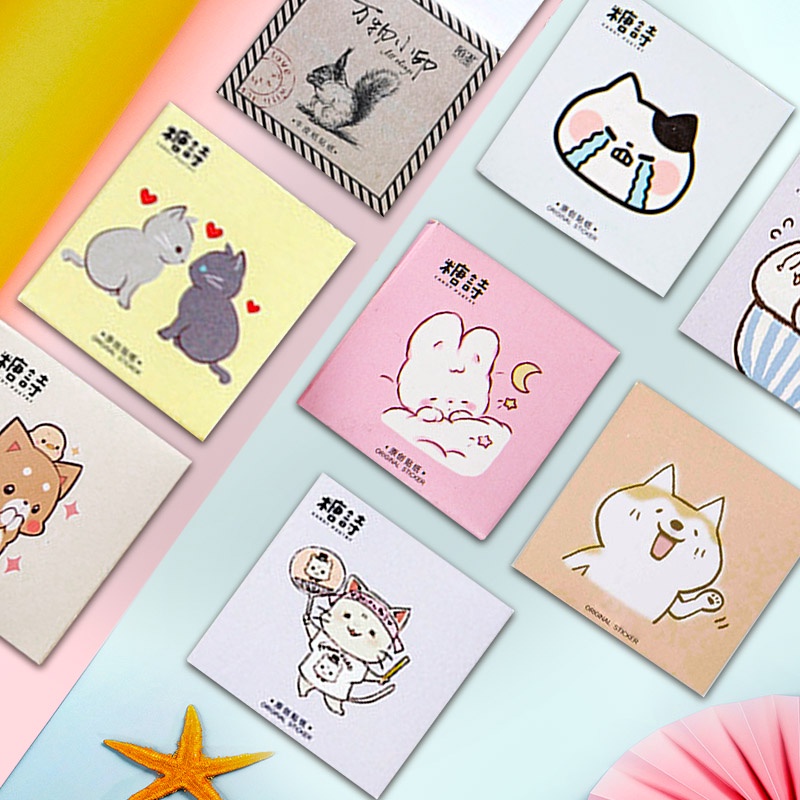 Set 45 miếng dán trang trí hình mèo hoạt hình đáng yêu