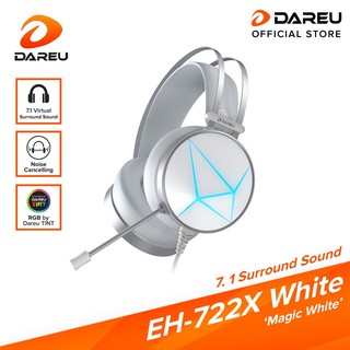 Tai Nghe Gaming Dareu EH722X Màu Trắng Âm Thanh 7.1 - Hàng Chính Hãng