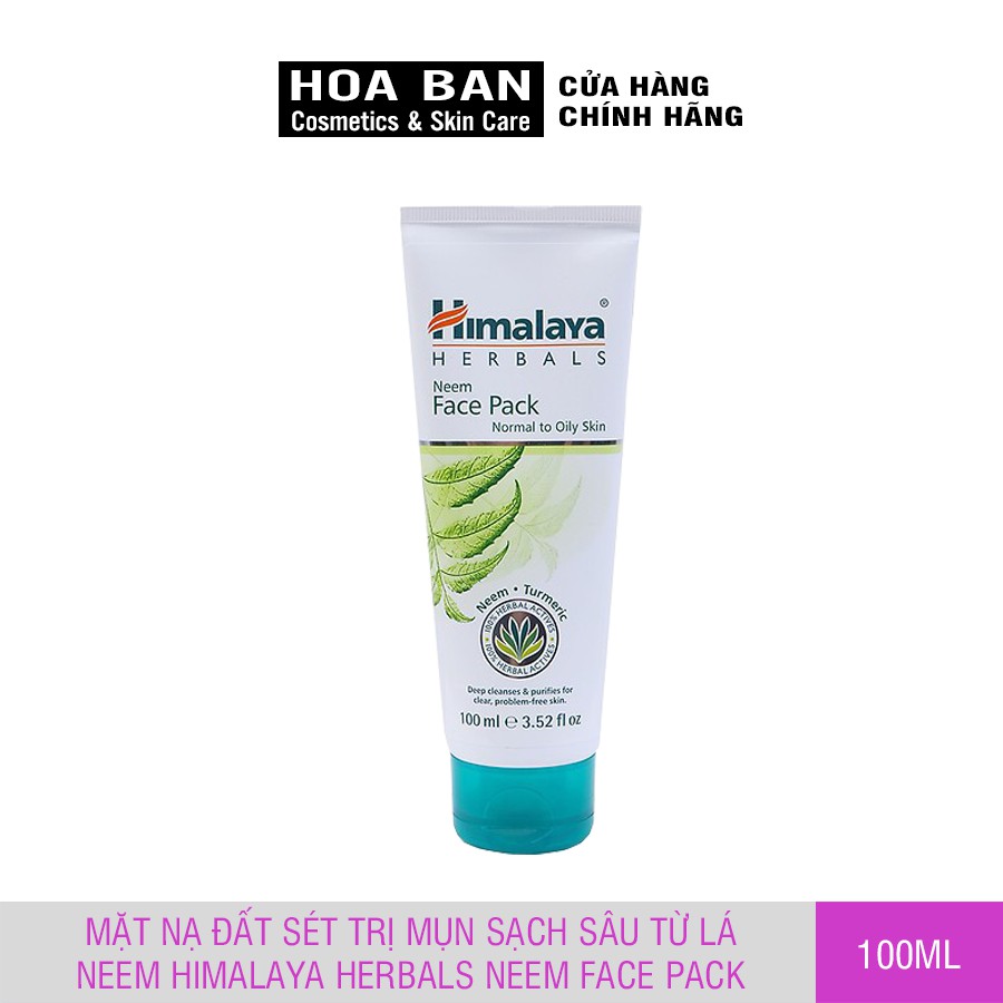 [Date Mới] Mặt nạ đất sét giảm mụn sạch sâu từ lá neem Himalaya Herbals Neem Face Pack 100ml - HM06