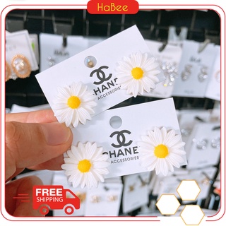 Bông tai nữ 💖FREESHIP💖Khuyên tai hoa cúc vàng nhị đen thời trang cá tính cho nữ