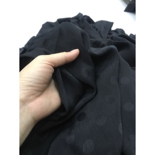 vải voan lụa chấm bi mềm mịn rũ siêu xinh_1m(khổ1m5)