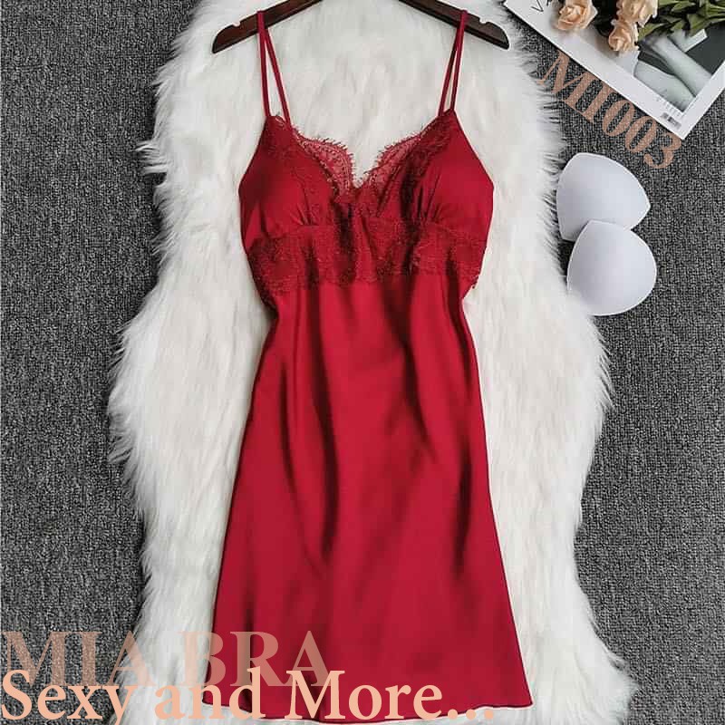 Váy Ngủ Lụa Satin Cao Cấp Sexy 2 Dây Đẹp 💗 FREESHIP 💗 Gợi Cảm Xinh Cute MIABRA M3