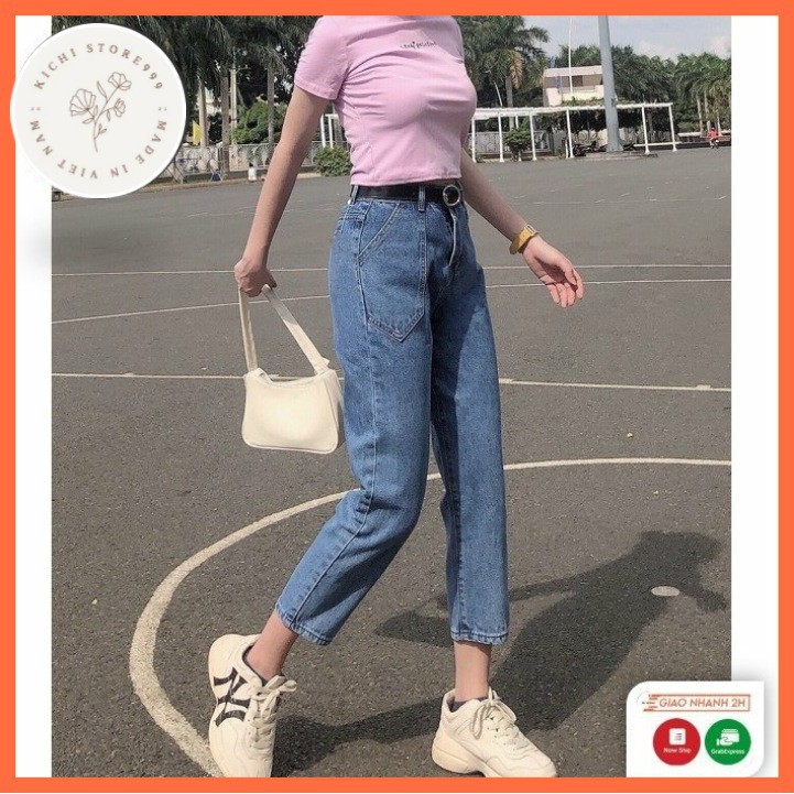 Quần Jean Baggy ống suông, co giãn nhẹ Kichistore , Quần Jean thời trang cao cấp nữ M128 | BigBuy360 - bigbuy360.vn