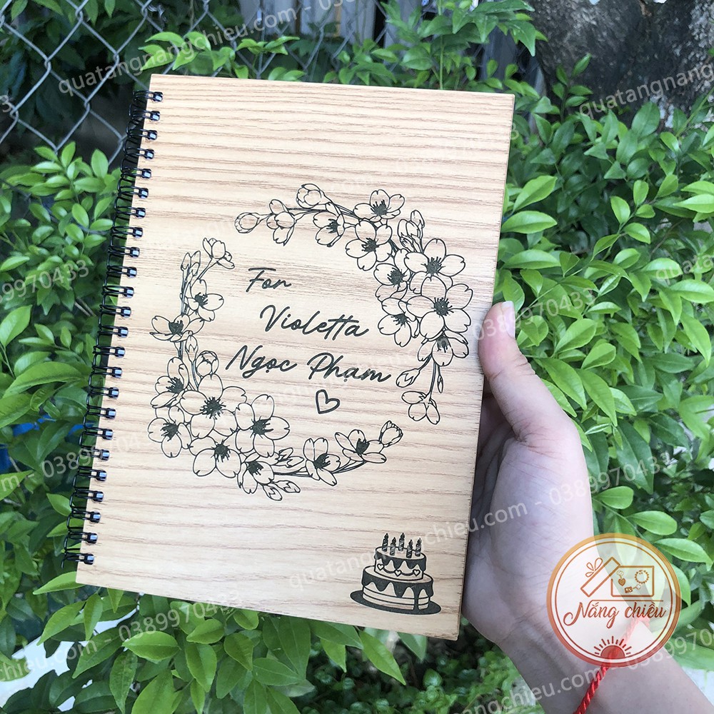 Quà tặng sinh nhật ý nghĩa_ Sổ tay khắc hình theo yêu cầu_ Sổ gáy lò xo_ Notebook khắc theo yêu cầu