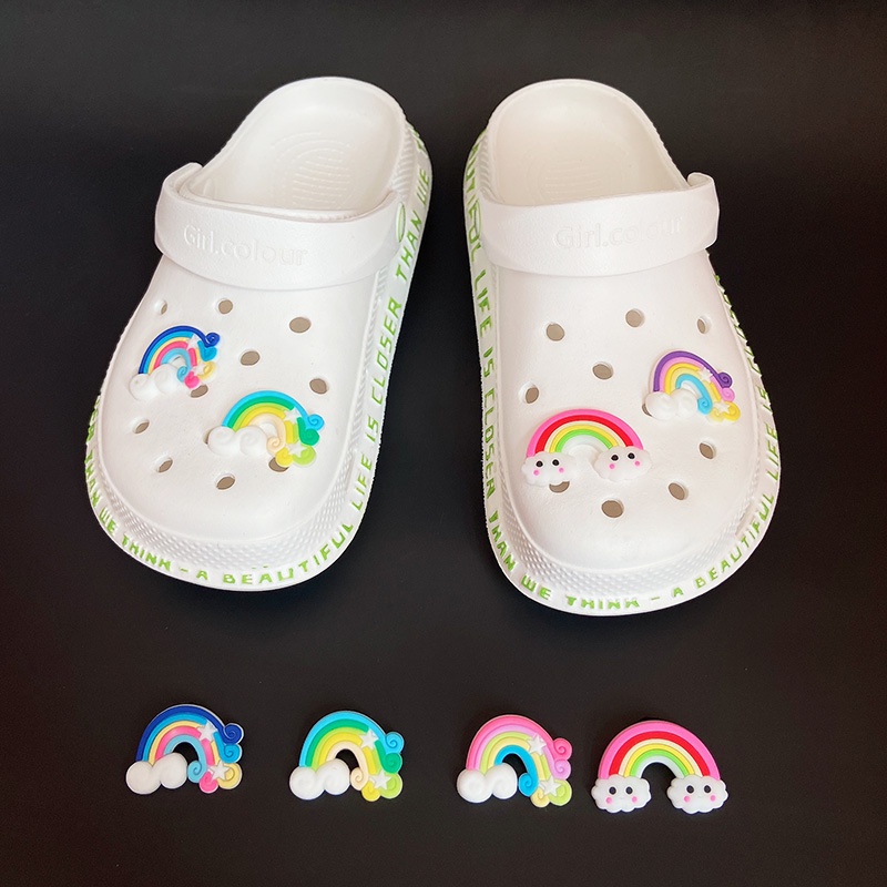Phụ Kiện Trang Trí Giày Hình Giày Jibitz / Đám Mây / Croc / Jibbits Sun Jibits Màu Cầu Vồng Dễ Thương Cho Bé