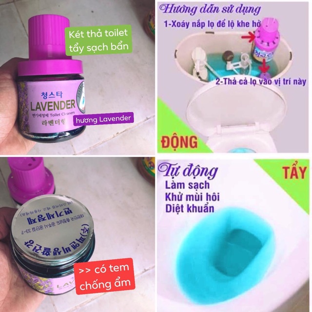 (Mới) Combo 2 chai két thả toilet khử mùi Hàn Quốc