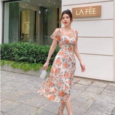 Đầm Lalya New Tag voan xòe tay phồng sexy size M