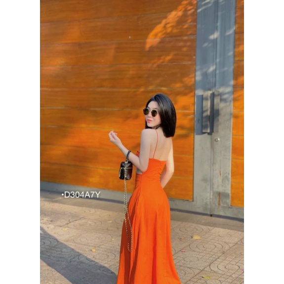 ĐẦM MAXI KHOÉT EO VÁY MAXI CUT OUT EO KIỂU 2 DÂY XOẮN NGỰC CÓ TÚI HÔNG MÀU NEON RỰC RỠ BEBEDOLL
