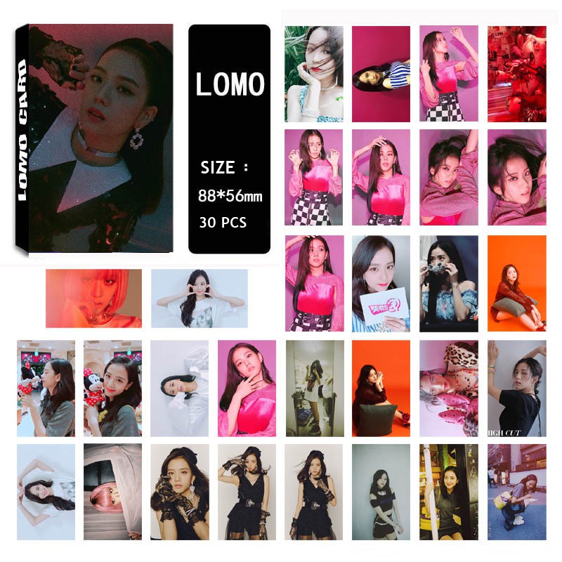 BALCKPINK 30pcs Lomo Card Hộp đựng 30 thẻ giấy in hình JENNIE JISOO và các thành viên