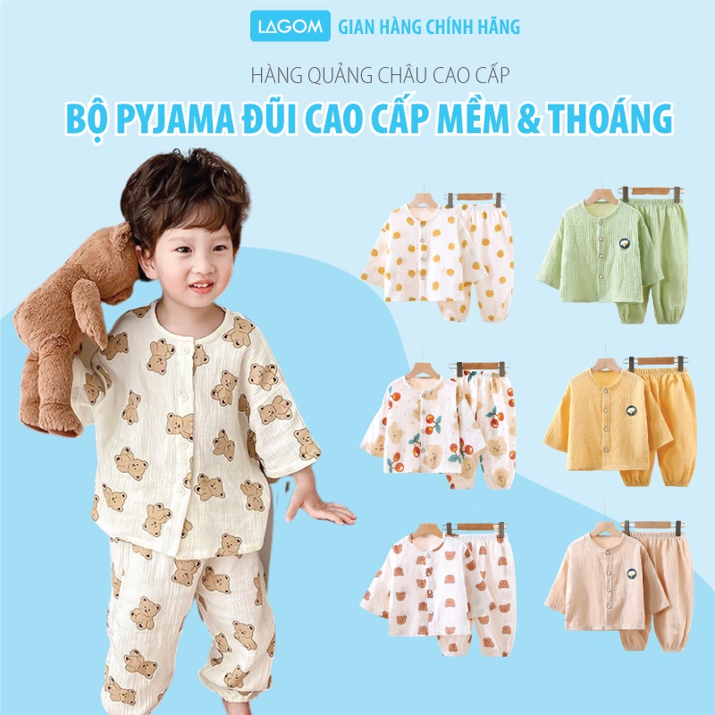 8-40kg Bộ Pijama Cho Bé Dài Tay Vải Đũi Đồ Bộ Bé Gái & Bé Trai Size Đại