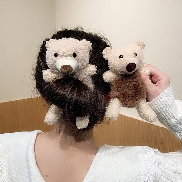1 Dây Cột Tóc Co Giãn Hình Gấu Dễ Thương