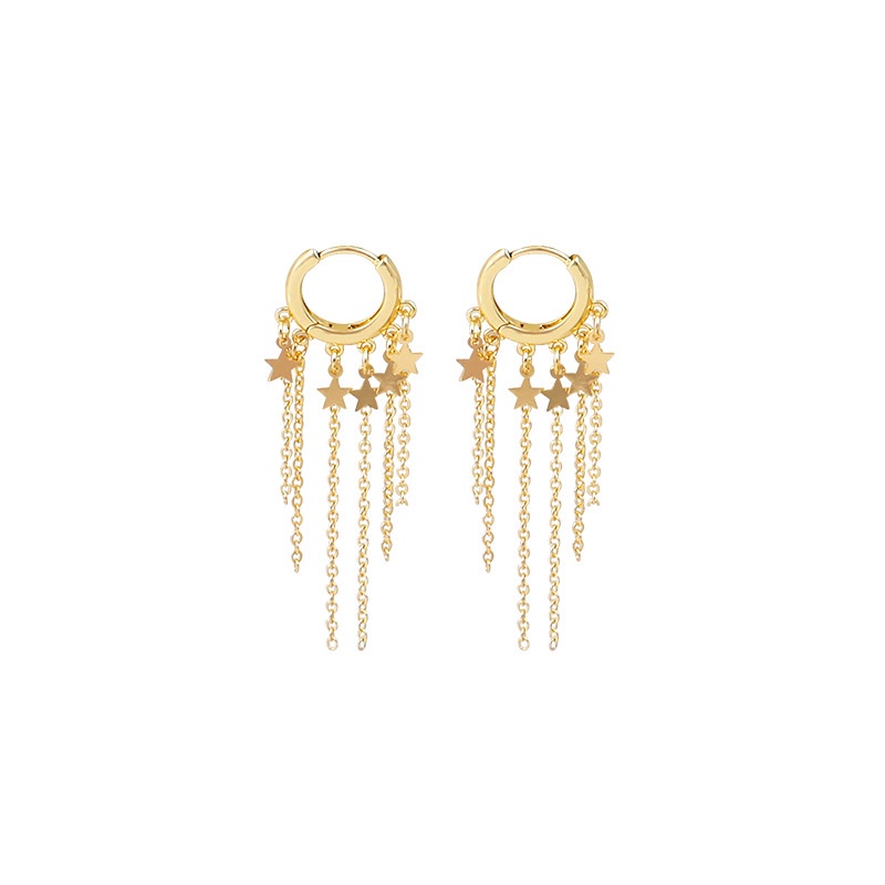 Khuyên Tai Tua Rua Dài Thiết Kế Đơn Giản