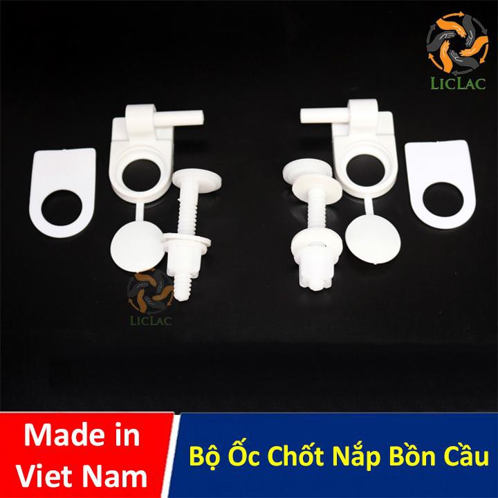 Bộ Ốc Chốt Nắp Bồn Cầu (Loại Tốt) Bằng Nhựa Trắng - Chợ Lớn Giá Sỉ