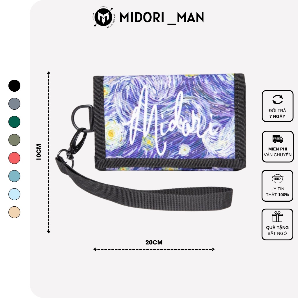 Bóp ví ngắn nam nữ cầm tay mini đẹp cao cấp đựng tiền hàng hiệu local brand Midori For Man