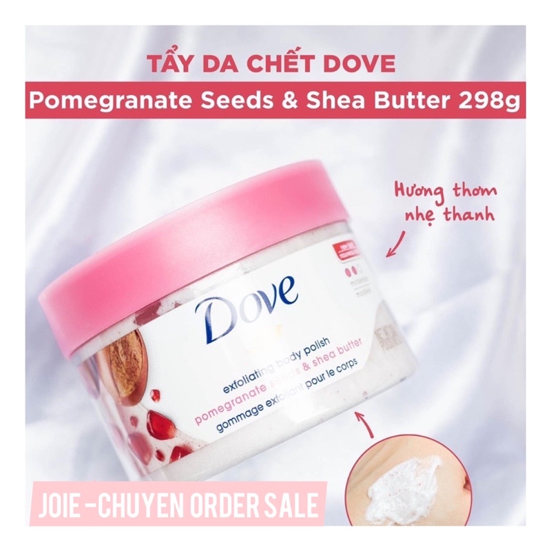 BẢN MỸ - Kem tẩy tế bào chết Dove Exfoliating Body Polish Pomegranate &amp; Shea 298g - Tẩy tế bào chết Lựu Dove