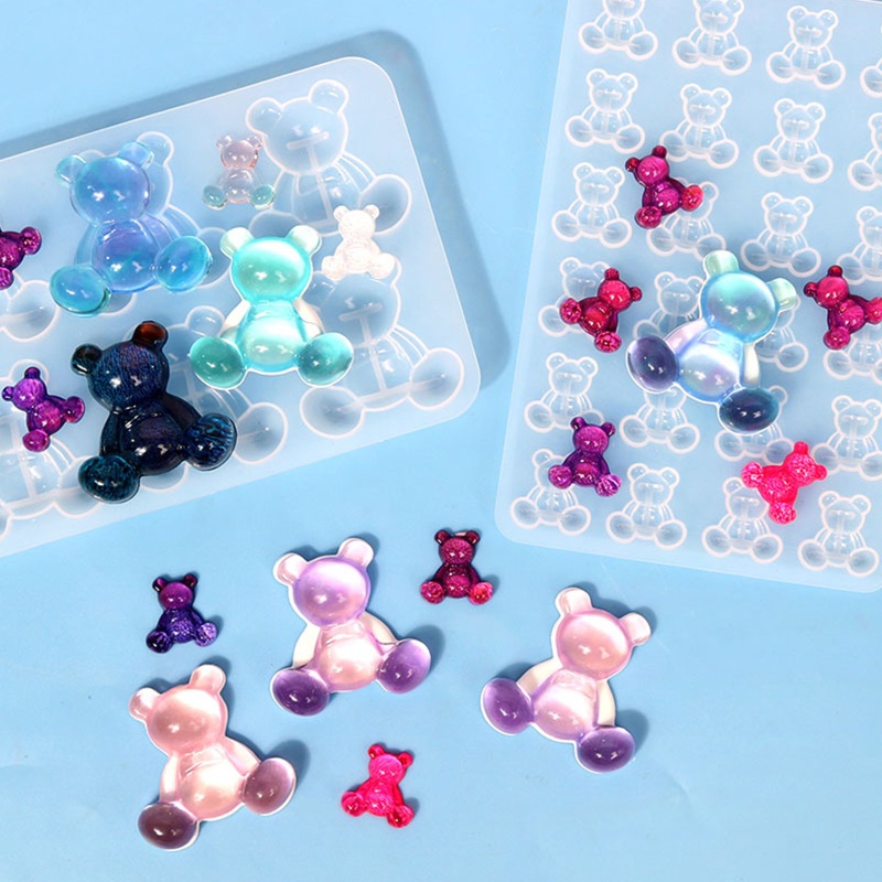 Khuôn Silicone Tạo Hình Làm Kẹp Tóc Hình Gấu