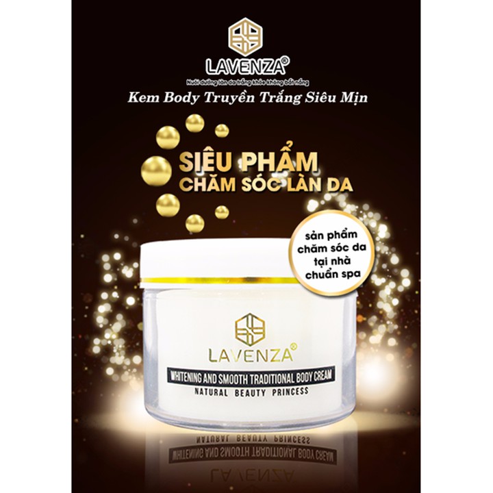 KEM BODY TRUYỀN TRẮNG SIÊU MỊN - WHITENING AND SMOOTH TRADITIONAL BODY CREAM NATURAL BEAUTY PRINCESS-300gr