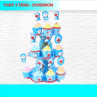 THÁP 3 TẦNG ĐỂ BÁNH CUPCAKE DOREMON